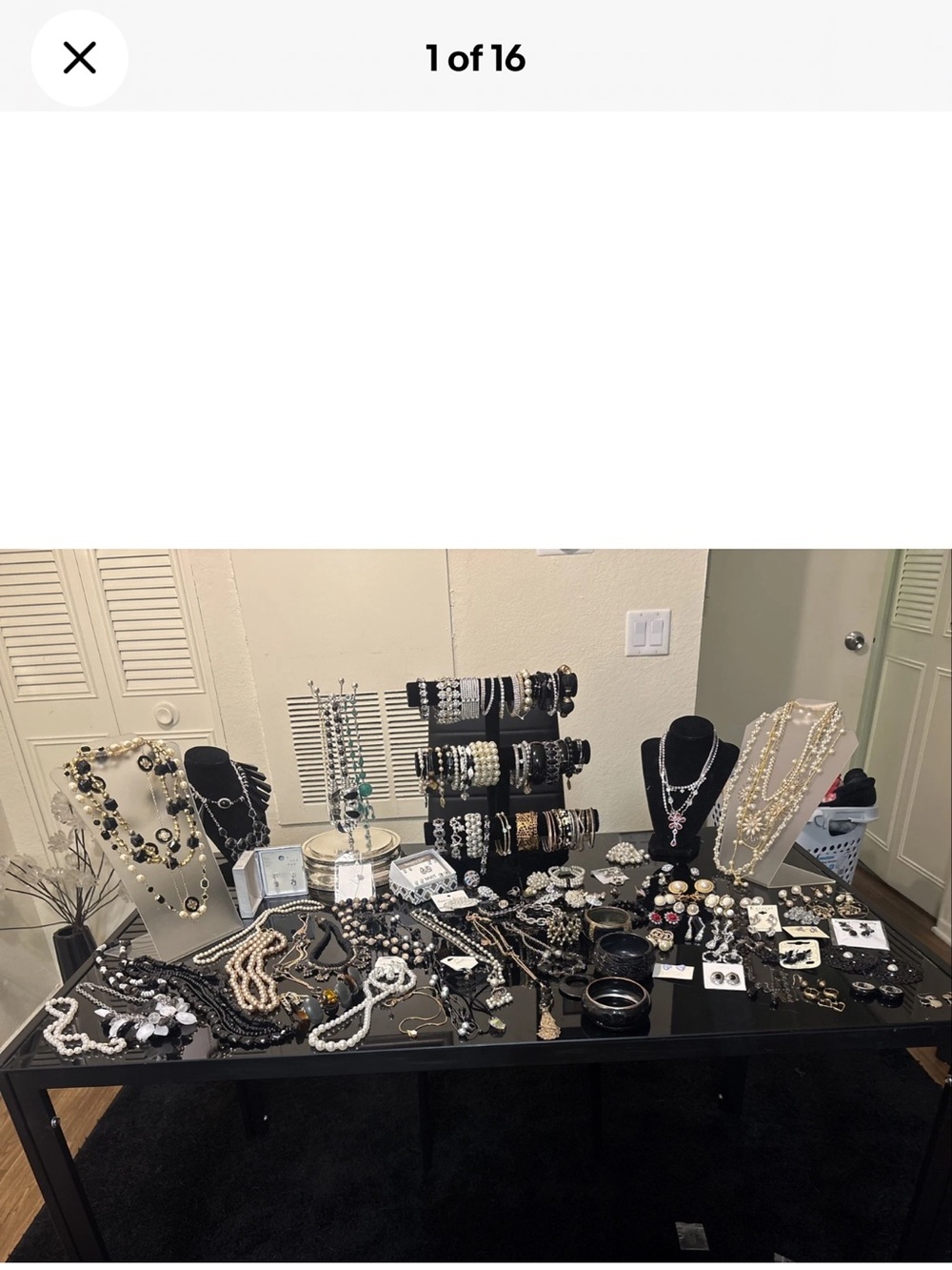 Black and White Mixed Statement Necklace Set - Unbranded